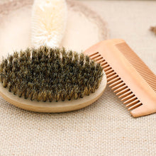 Load image into Gallery viewer, Boar Bristle Beard Brush + Comb