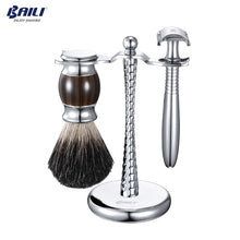 Load image into Gallery viewer, BAILI Retro Safety Razor &amp; Brush Set
