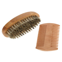 Load image into Gallery viewer, Boar Bristle Beard Brush + Comb

