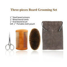 Load image into Gallery viewer, Boar Bristle Bush + Comb Set
